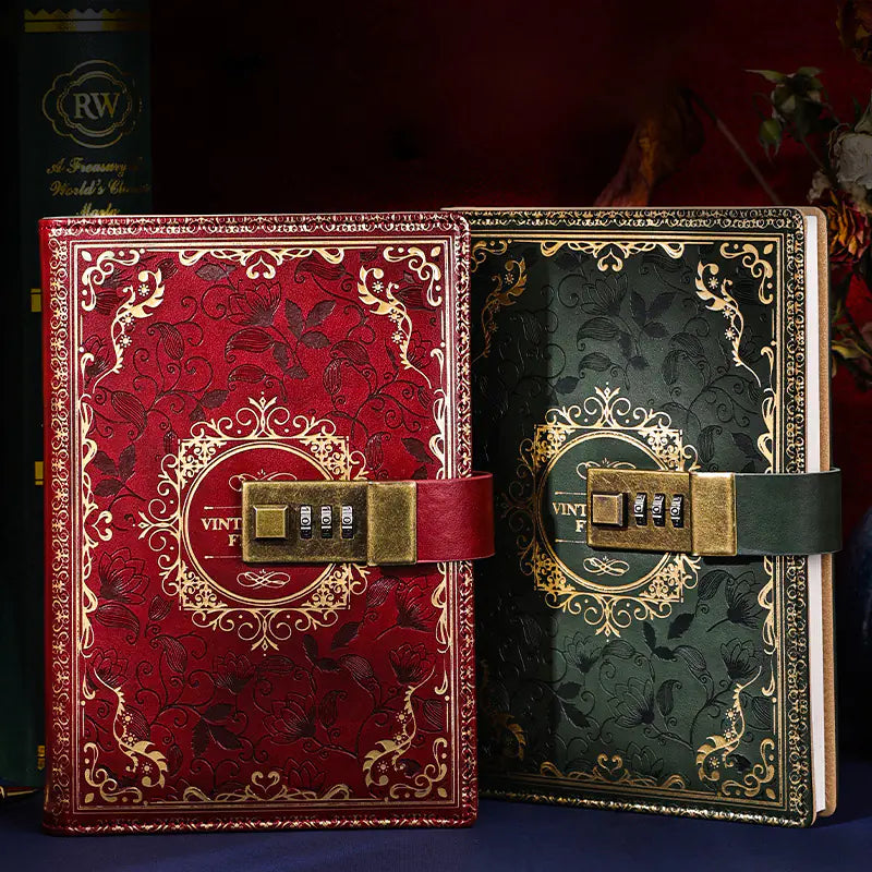 Vintage European Style Password Locked Notebook