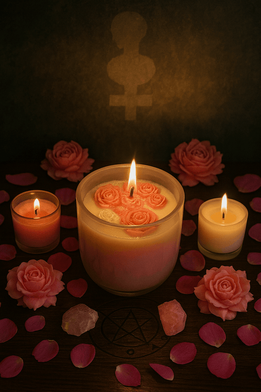 Bougie Beauté Vénusienne - bougie artisanale inspirée de Vénus, symbole d'amour, de confiance et de rayonnement intérieur.