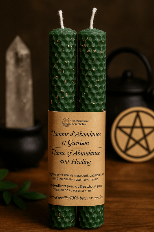 Bougie rituelle d'Abondance et de Prospérité - Flamme de richesse et de succès. Chance, argent et attraction financière.