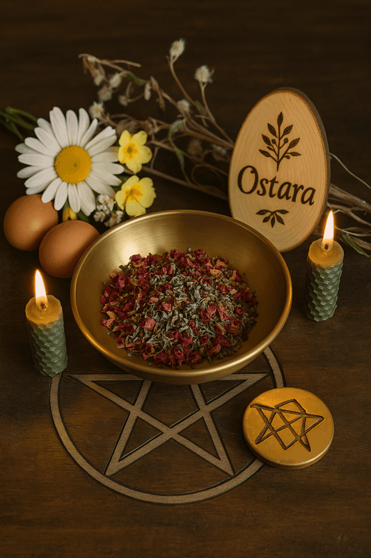 Bouquet magique Équinoxe d'Ostara - rose, lavande, romarin et menthe pour purification et renouveau spirituel. Harmonie.