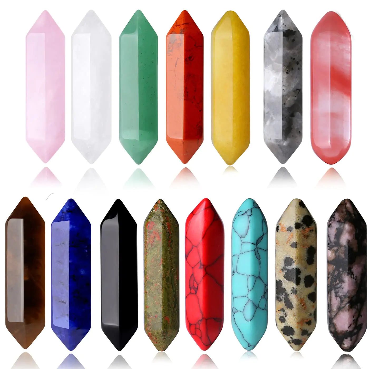 Ensemble de 15 cristaux naturels - baguettes de cristaux naturels pour Reiki, chakras, guérison et méditation. Seraphélya