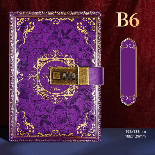 Vintage European Style Password Locked Notebook