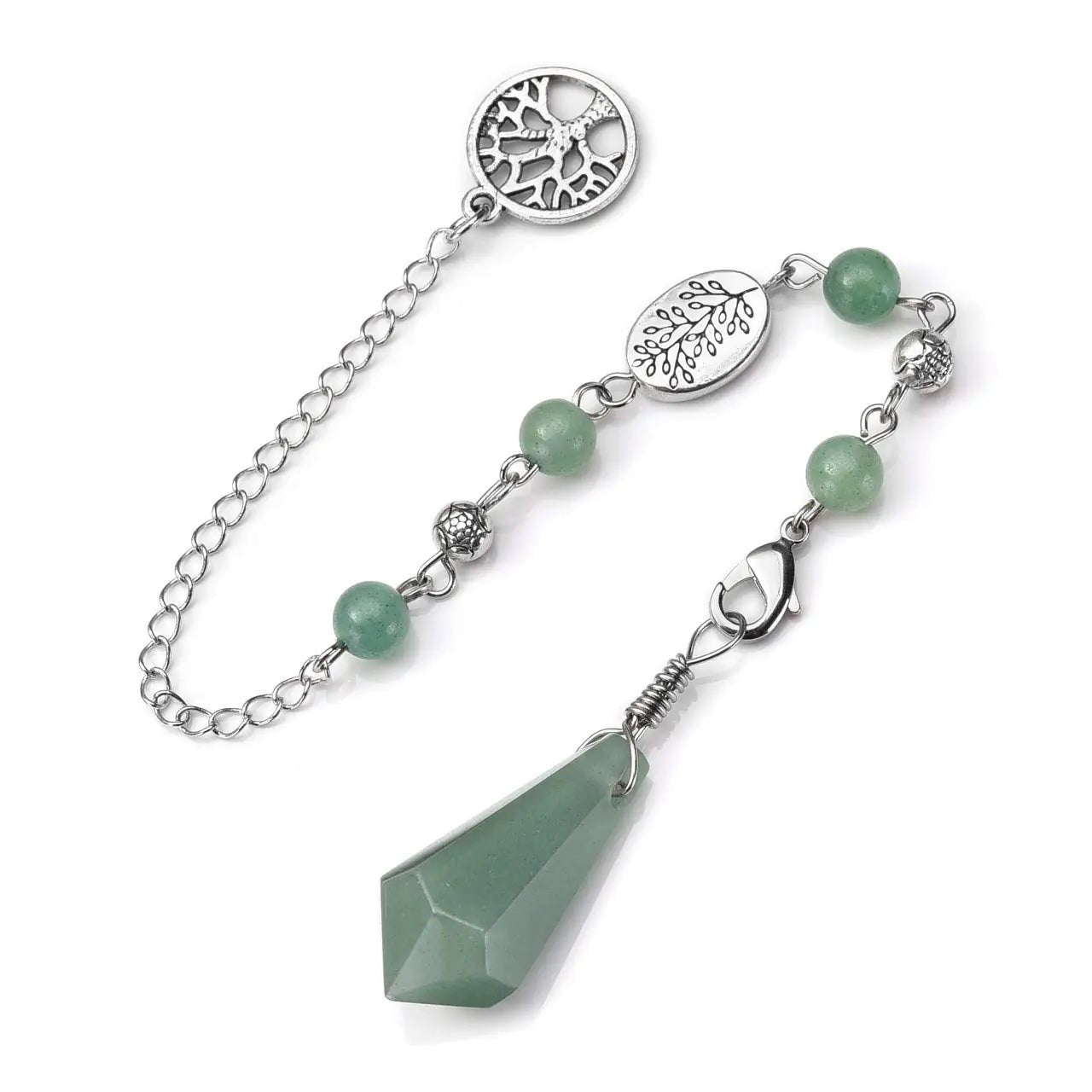 Pendule en aventurine verte naturelle - outil de divination, Reiki et guérison énergétique pour méditation et sorcellerie.