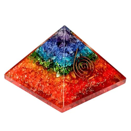 Pyramide orgone de guérison des chakras - cristal énergétique pour méditation, équilibre spirituel et décoration zen.