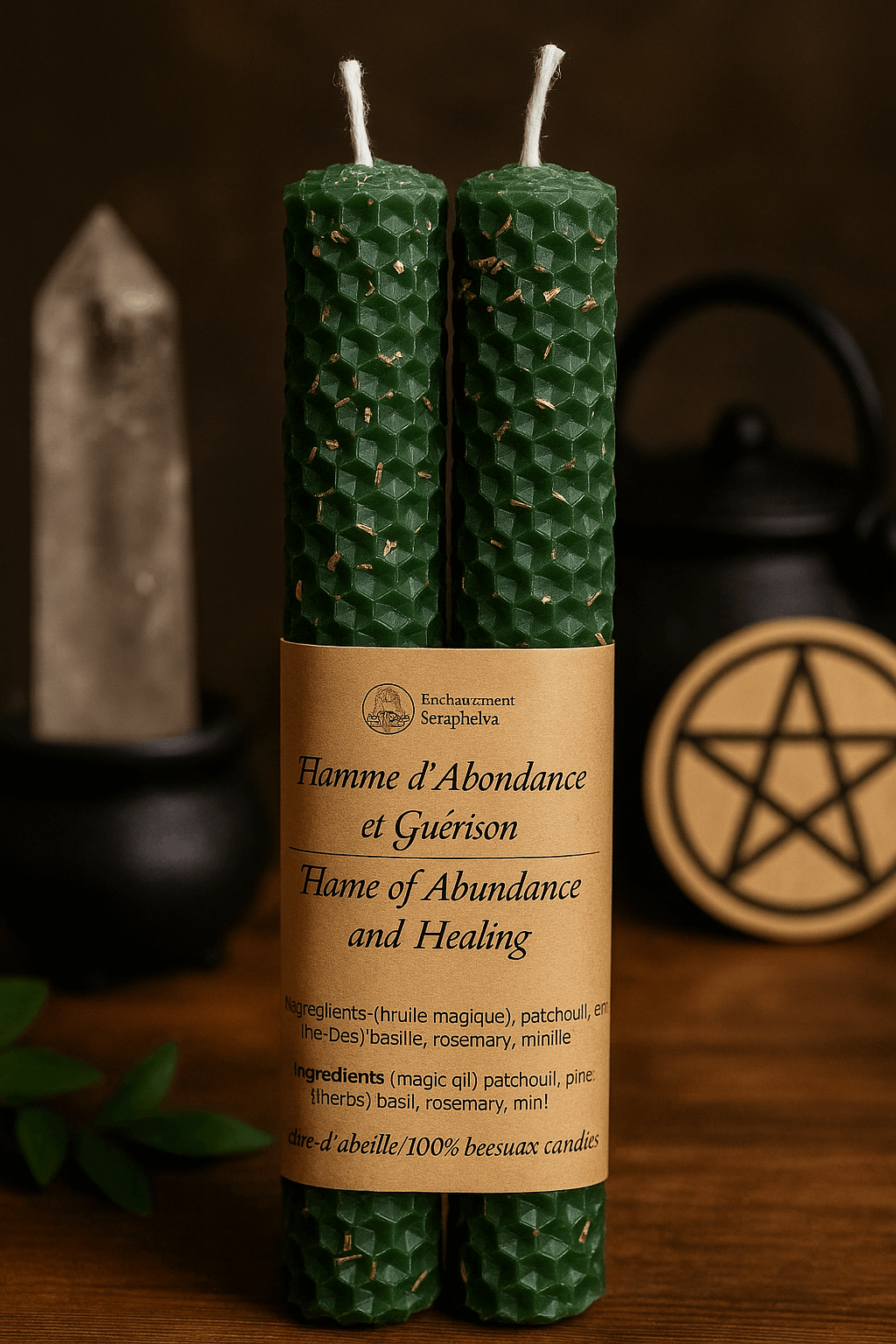 Bougie rituelle d'Abondance et de Prospérité - Flamme de richesse et de succès. Chance, argent et attraction financière.