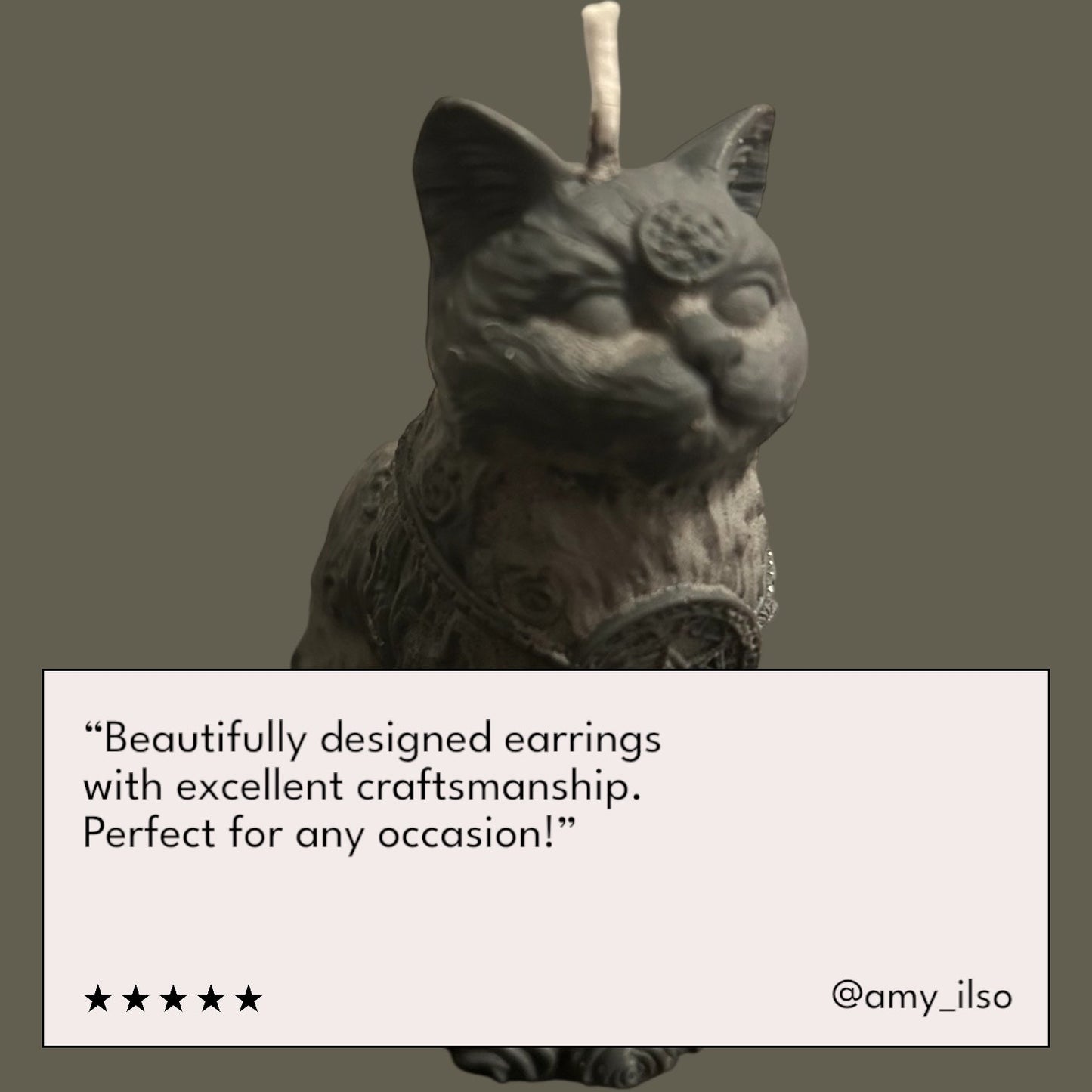 Bougie Chat de la Sorcière - bougie ésotérique artisanale avec motif de chat noir, symbole de magie et de protection