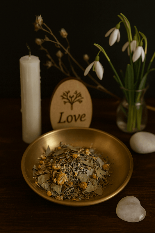 Herbes magiques Éveil lunaire d'Imbolc - Renouveau, purification, clarté et paix lunaire, création Enchantement Seraphélya