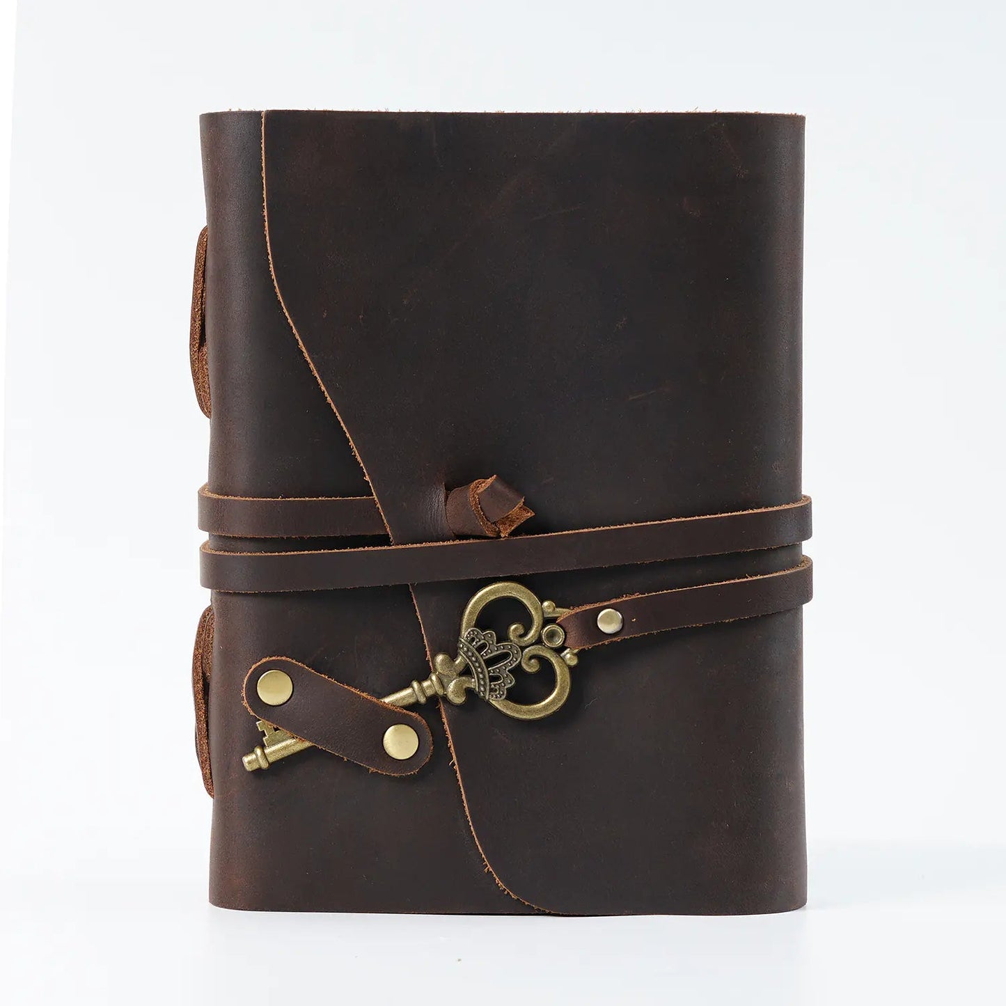 Grimoire en cuir véritable - carnet magique vintage pour rituels, sorts, méditation et écriture ésotérique