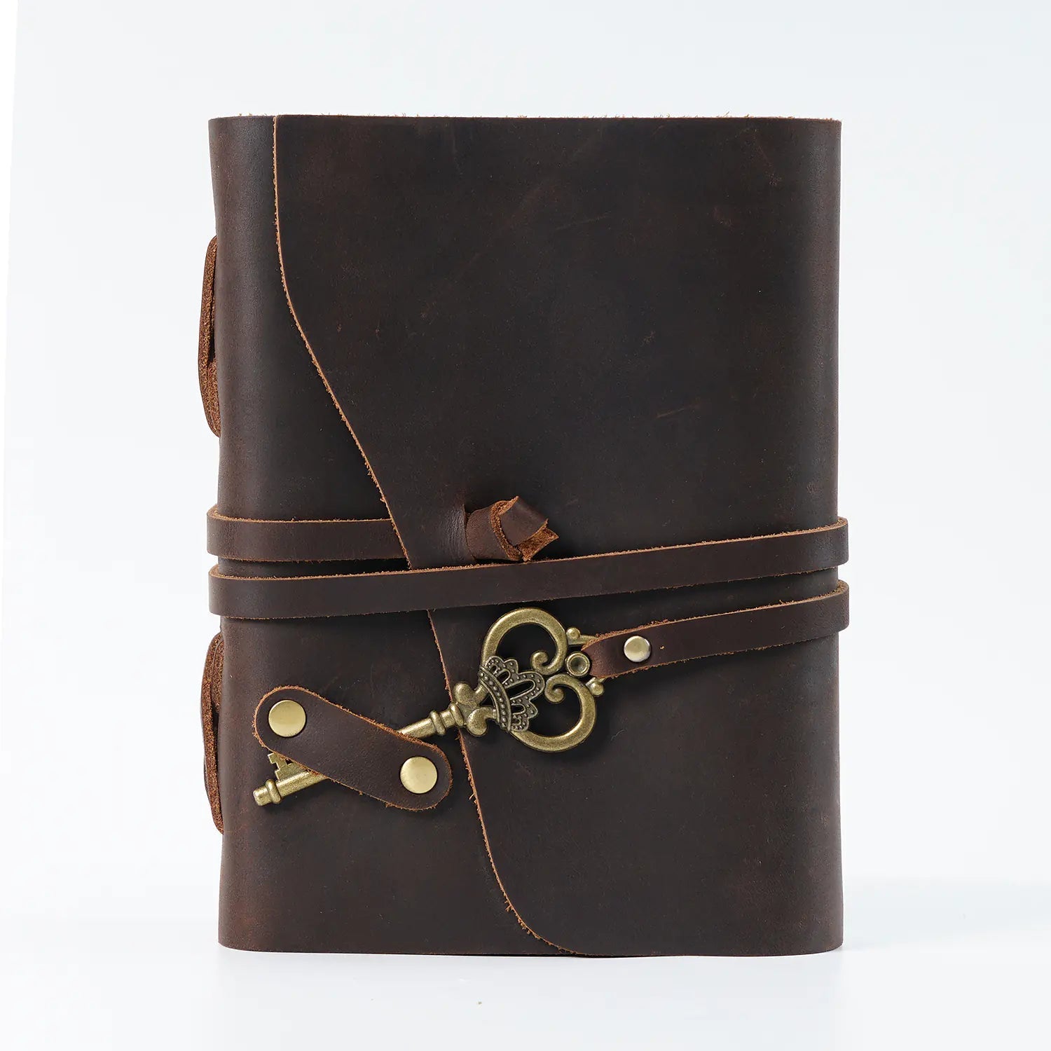 Grimoire en cuir véritable - carnet magique vintage pour rituels, sorts, méditation et écriture ésotérique